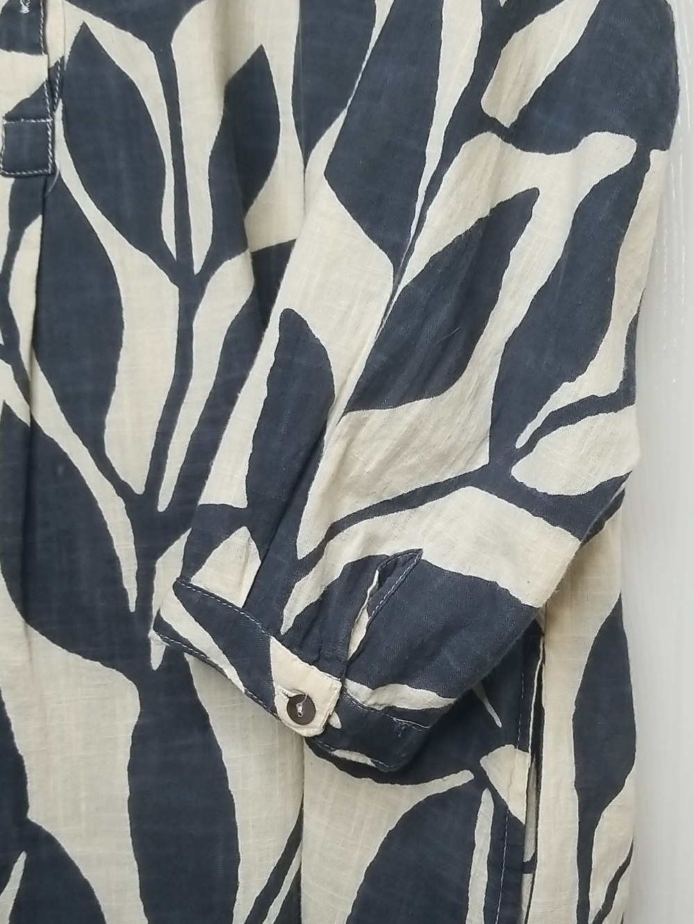 Dolma Navy Beige Tunic Georgia Bailey Cotton Dress Above Knee Pockets - Picture 6 of 14